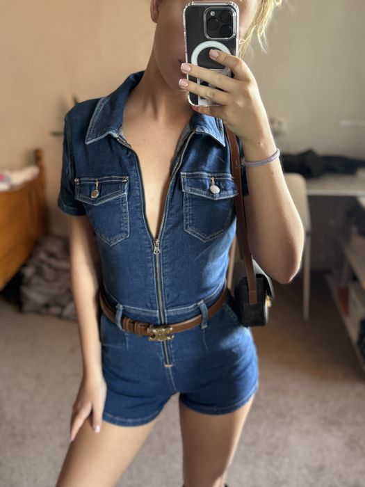 Джинсовий ромпер pull&bear на молнії