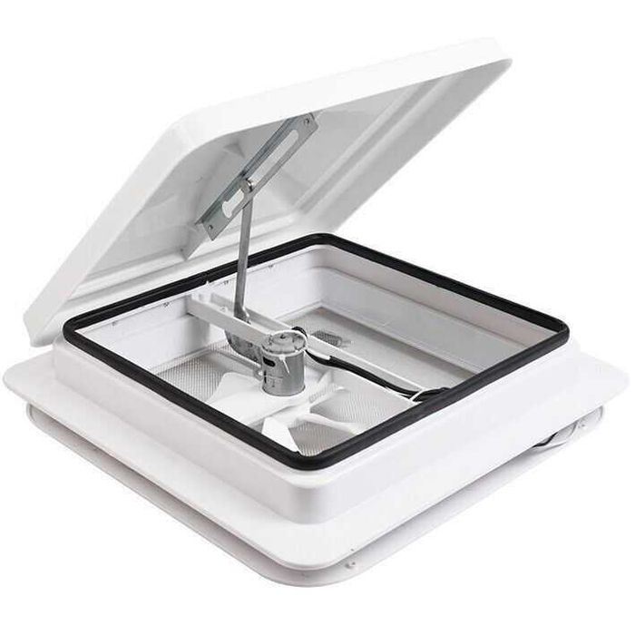 Clarabóia Carbest branca c/ventilador(28×28)(Autocaravana / Campervan)