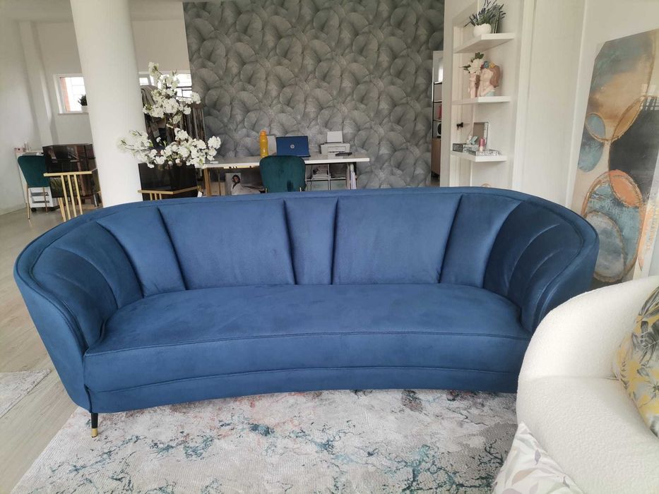 Sofá 3 lugares azul