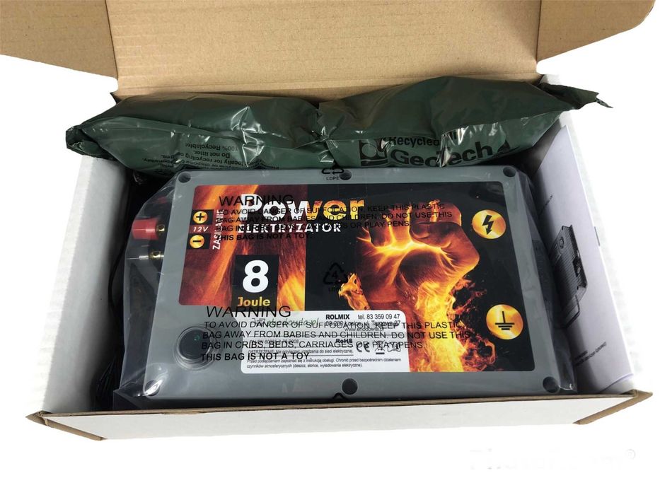 Pastuch Elektryzator elektryczny mocny POWER 8J ogrodzenie do 95km