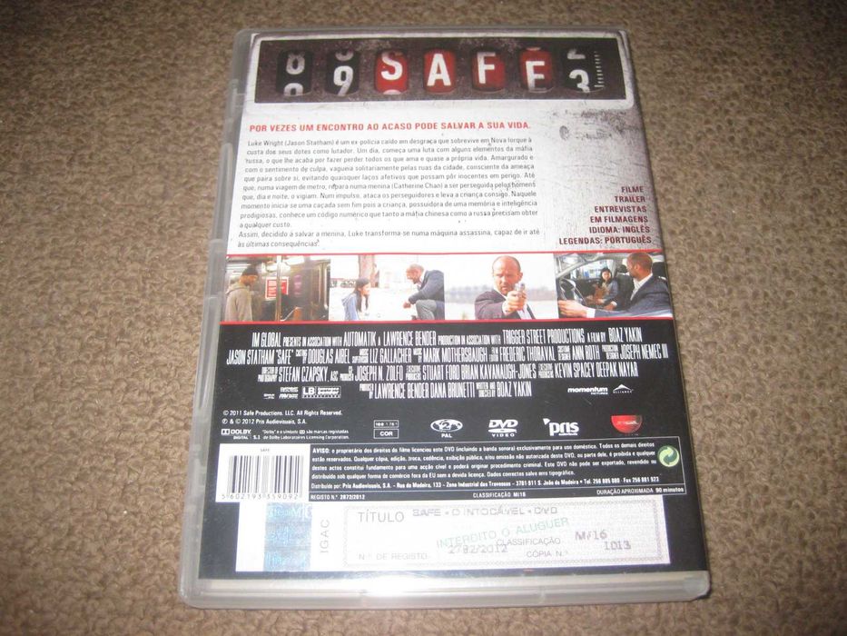 DVD "Safe- O Intocável" com Jason Statham