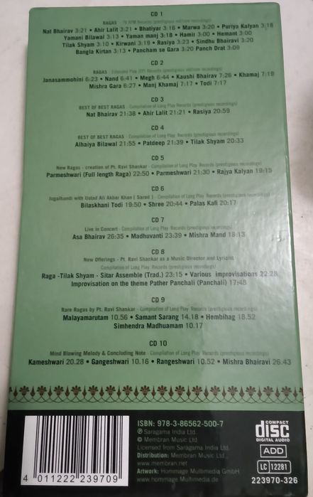 Подарочное издание Рави Шанкара  включает 10 CD -дисков. 2013год.
