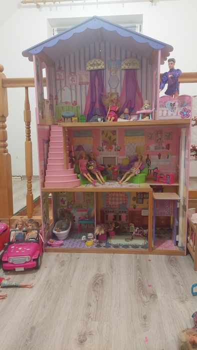 Domek duży drewniany z akcesoriami