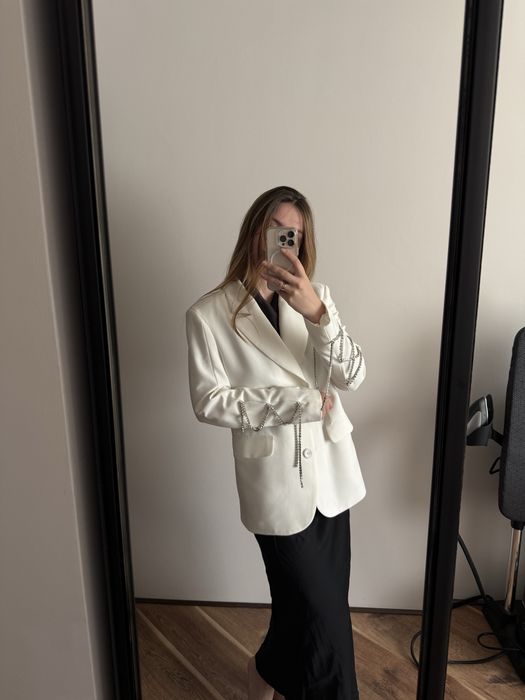 Піджак One by One oversize молочного кольору, розмір S