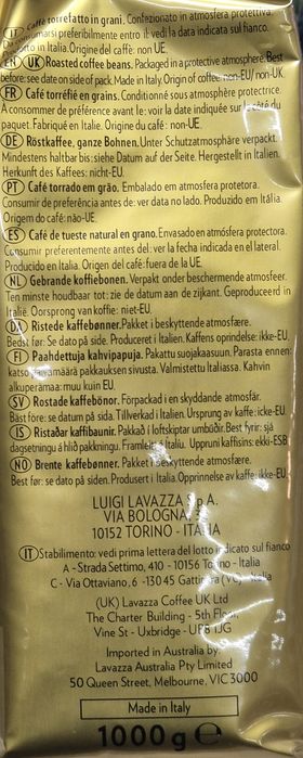 Oryginalna Lavazza qualita Oro 1 kg ziarnista bez polskich napisów
