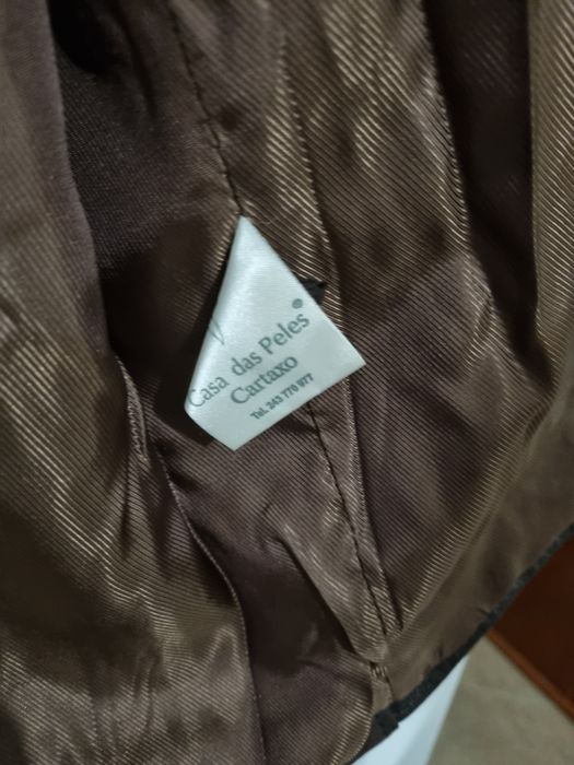 Casaco cabedal casa das peles castanho