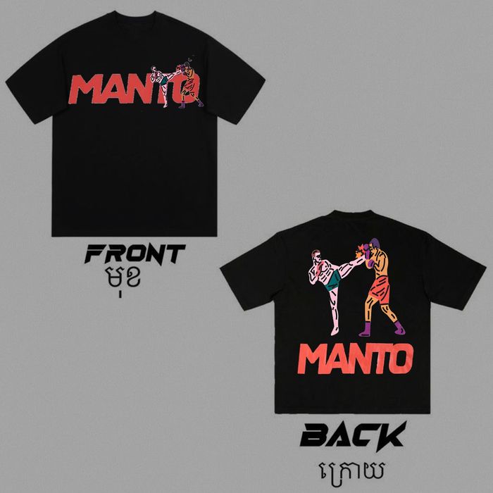 MANTO Мужские Черные и Белые Футболка Манто Футболки с принтом Манто
