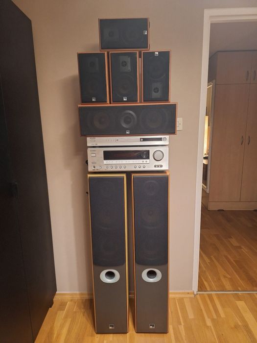 Amplituner + odtwarzacz DVD - ONKYO + zestaw  głośników M-Audio