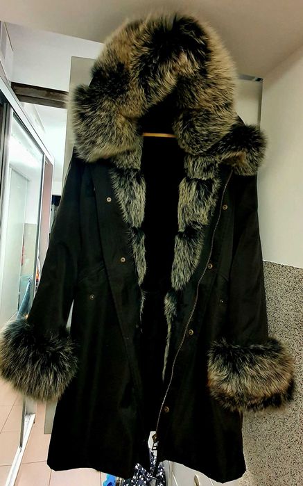 NOWA Kurtka parka z naturalnym futerkiem rozmiar M