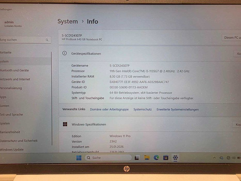 Laptop HP ProBook 640 G8 | intel core i5 | 8GB RAM | SSD 256GB |