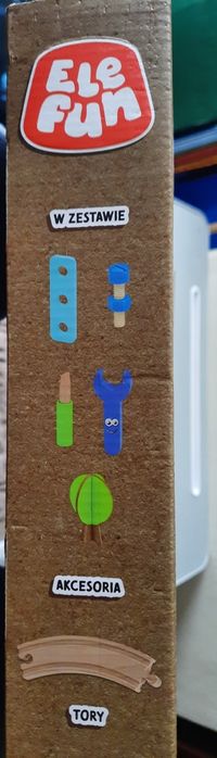 Nowa elektryczna, interaktywna, drewniana kolejka, 94 elementy