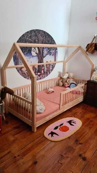 Cama Casinha B plus 80x190cm Madeira natural