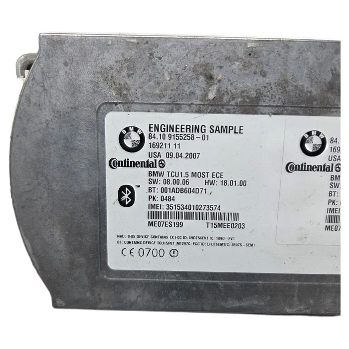 Moduł Bluetooth BMW E90 E91 E92 E93 nr 9155258 Continental