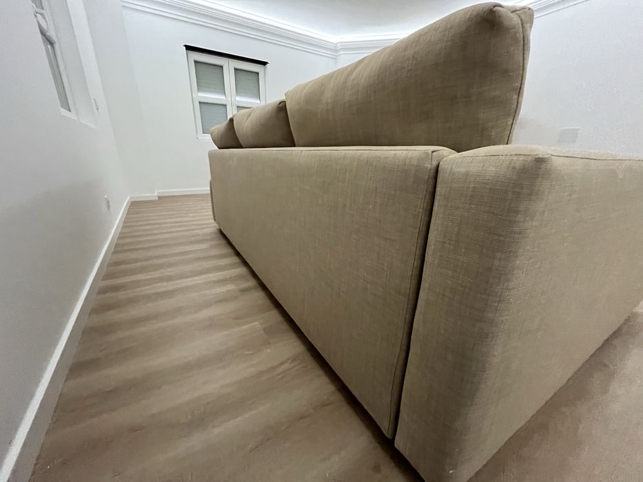 Sofa cama com chaise longue IKEA Friheten, cor Bege