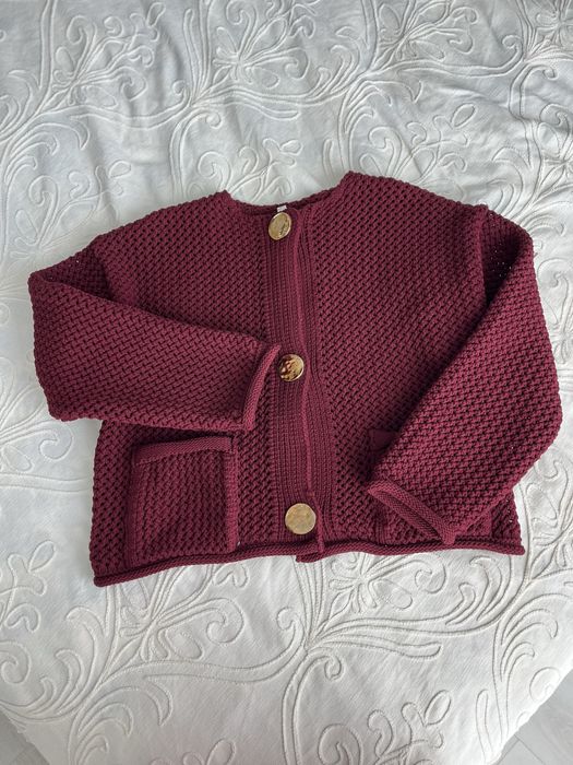 Трендовий кардиган у кольорі бургунді
