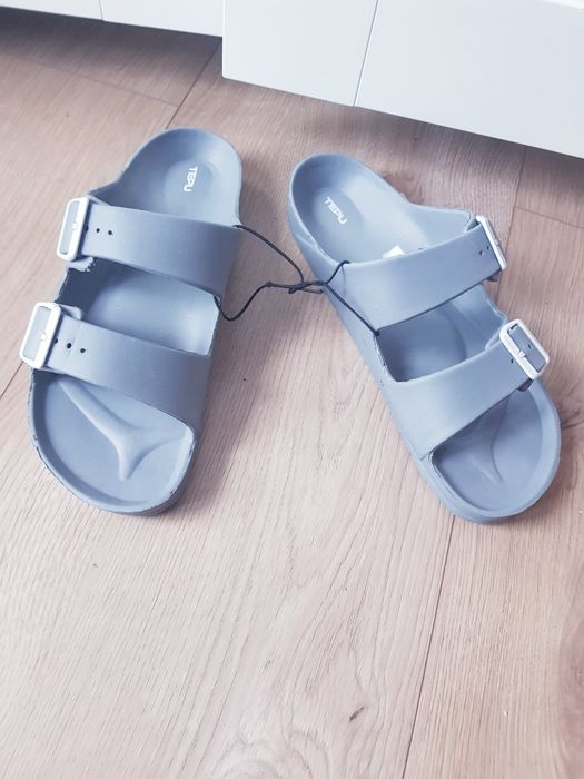 Nowe klapki męskie z regulowanymi paskami marki Tepu rozmiar 45