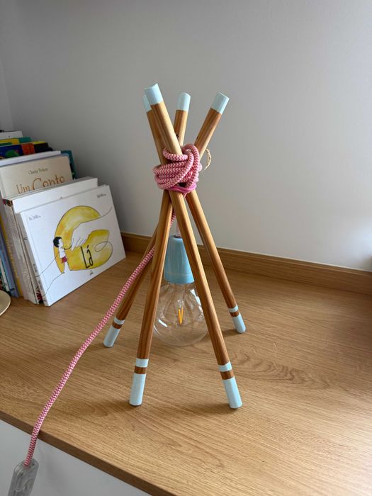 Pink Checkered Stripe Table Teepee Lamp424589236120463363