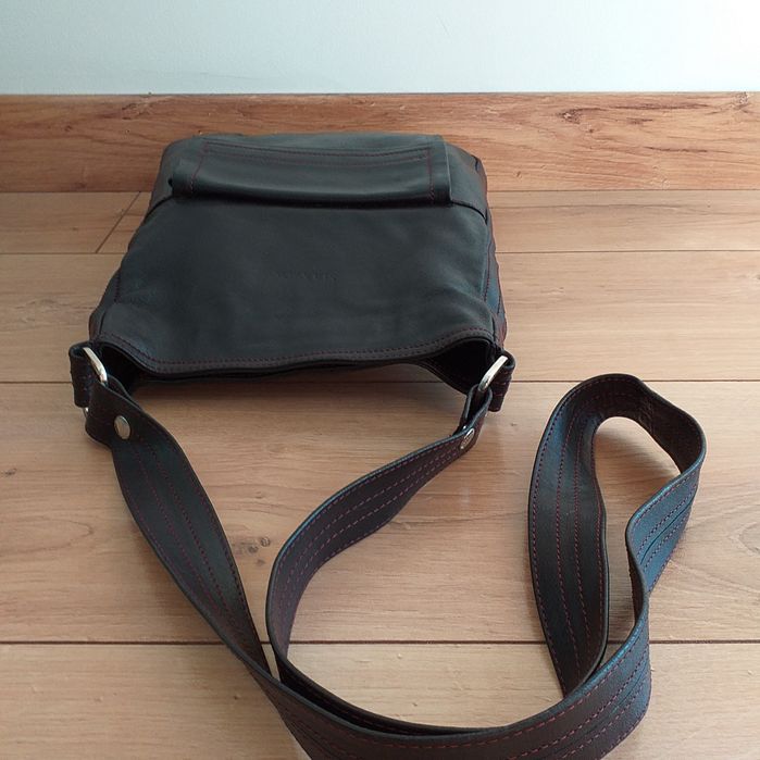 MAXMARA MAX&Co oryginalna skóra skórzana torebka crossbody worek brąz