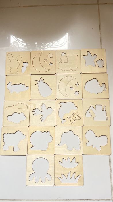 Трафарет для рисование дерянный детская игрушка расскраска пазл развив