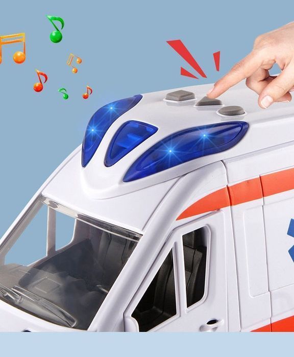 Auto Karetka Pogotowia Ambulans Napęd Gra Świeci