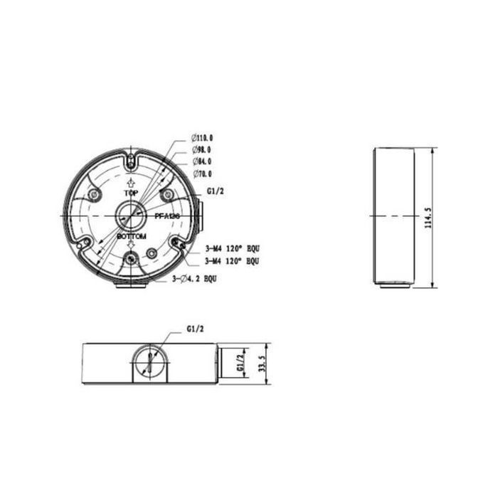 Adapter Puszka Montażowa Dahua PFA136 Biała Do Kamer Kopułkowych