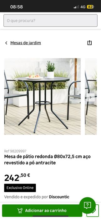Mesa exterior jardim