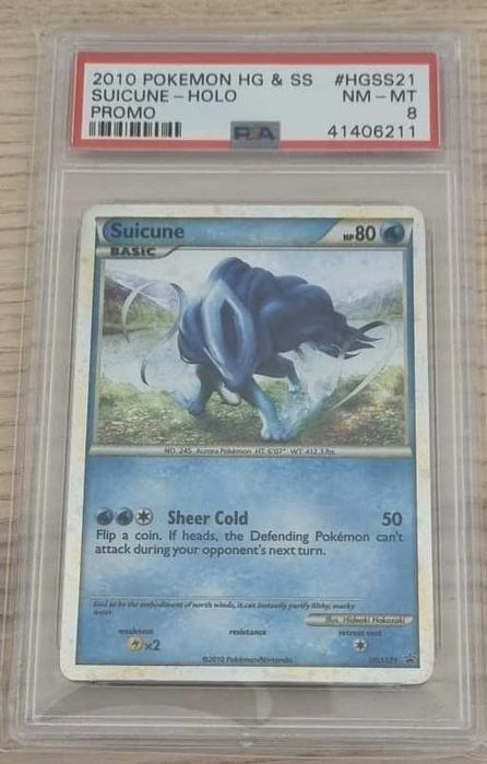 Pokemon PSA 8 Suicune -Holo