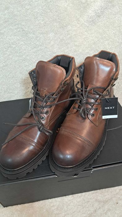 Next Męskie Botki sznurowane 43 brązowe