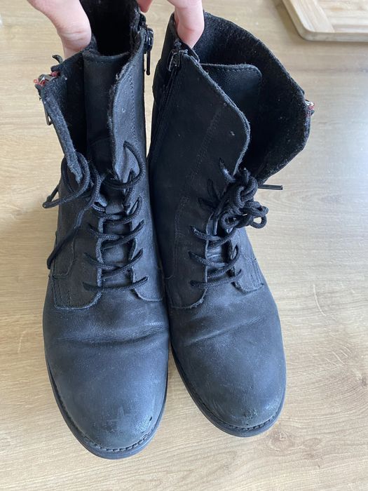 Trzewiki botki ala sztyblety czarne Lasocki 38 sznurowane buty