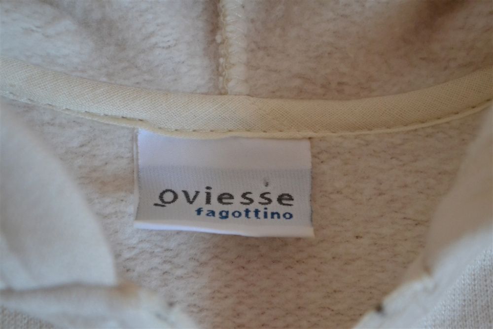Sweter z kapturem i wełnianymi rękawami dla dziewczynki rozm.68cm