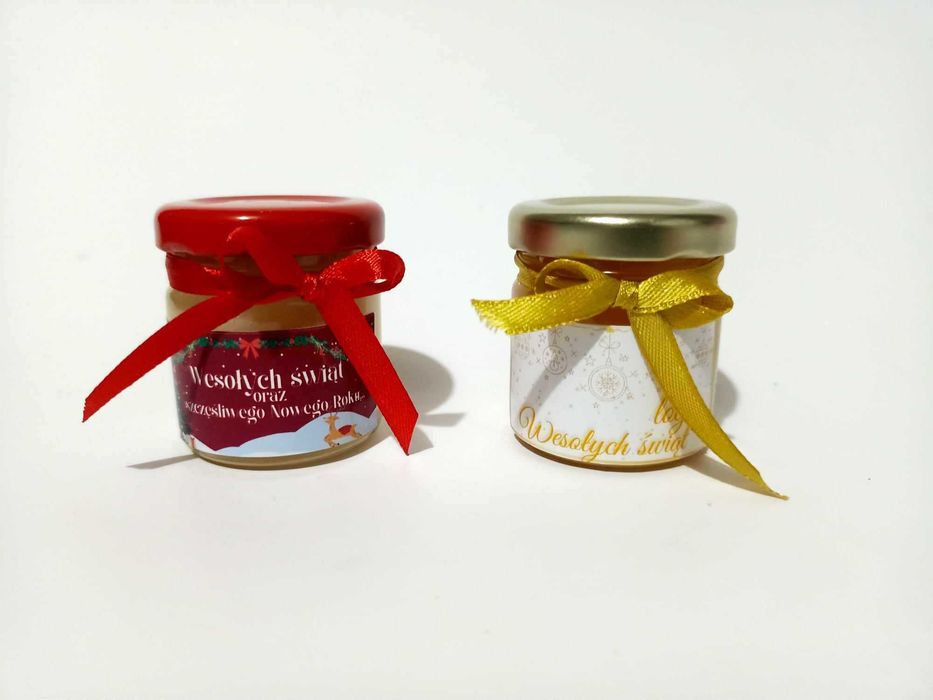 upominki podziękowania miodki z owocami liofilizowanymi 40ml LOGO