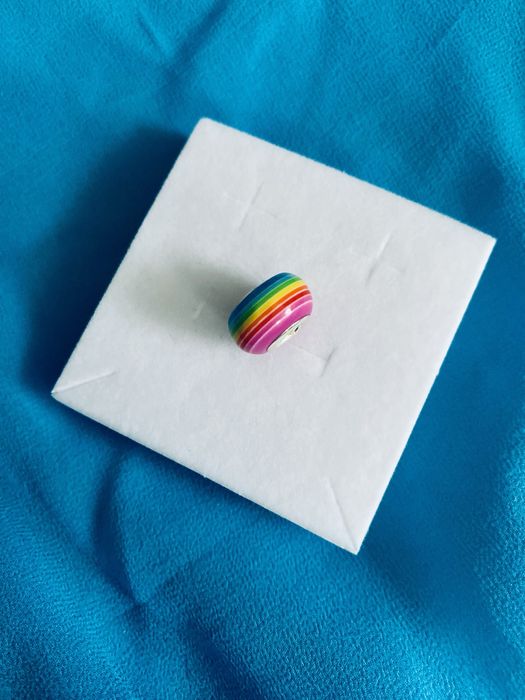 nowy metalowy charms beads przekładka na bransoletkę tęcza