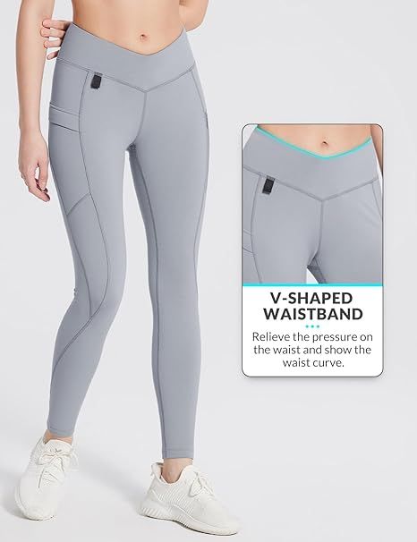 Legginsy termiczne damskie - wodoodporne, wysoki stan, XL, szare