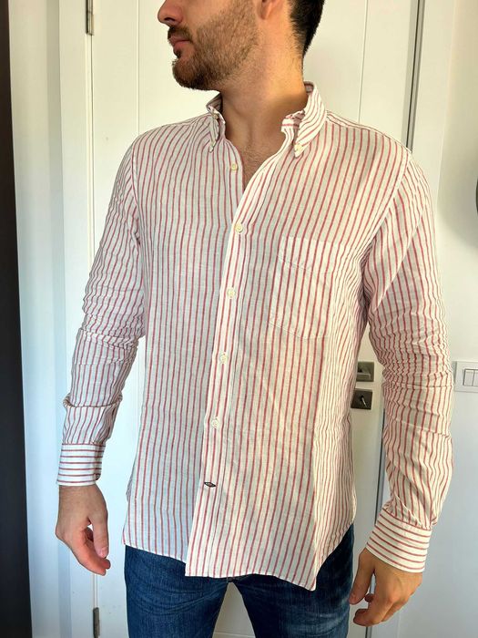 Massimo Dutti Red and White Shirt