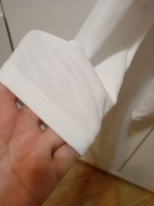 Bluzka 140 biała pies aplikacja