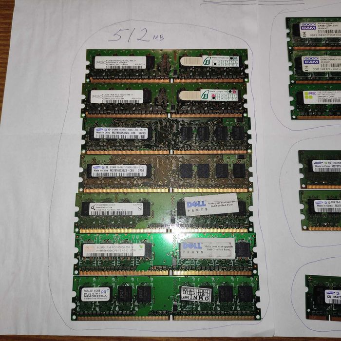 Оперативна пам'ять DDR2 DDR1 DDR3 RAM 512mb 256 1 2 4gb  DIMM SO-DIMM