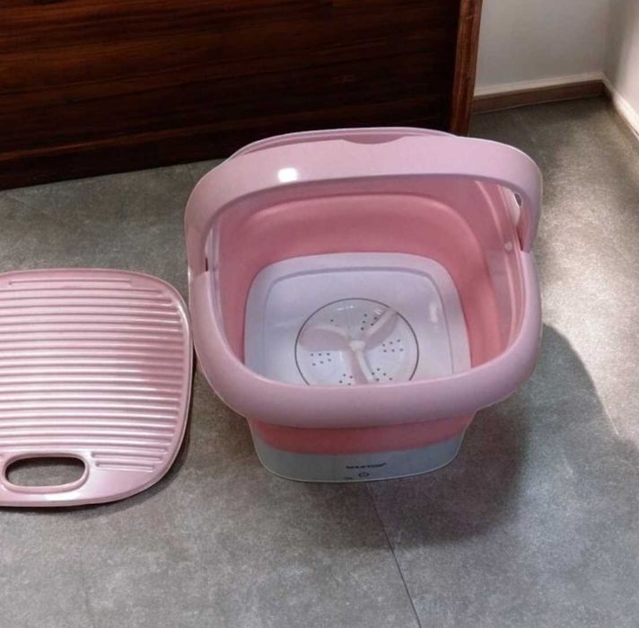 Пральна машинка стиралка складная для поездок розовая