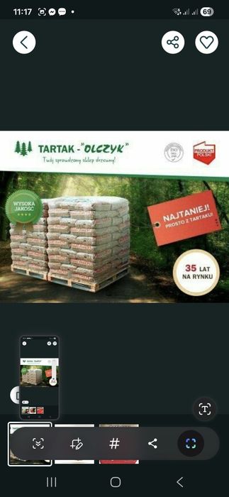 Pellet wysoko kaloryczny  "Z GORNEJ PÓŁKI"  A1 gwarancją jakości Premi