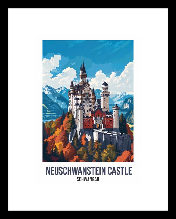 Plakat 13x18cm Neuschwanstein Castle, Schwangau