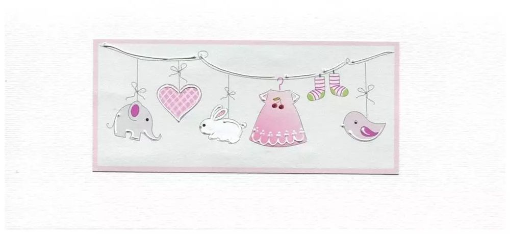 Karnet Narodziny/Roczek DL D01 - Dziewczynka. MAK. Nowy Produkt