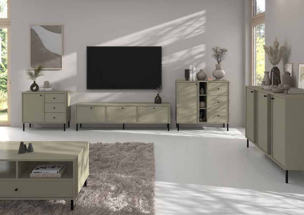 Meblościanka JAKATA 2 Eucaliptus / Złote nogi HIT !!!