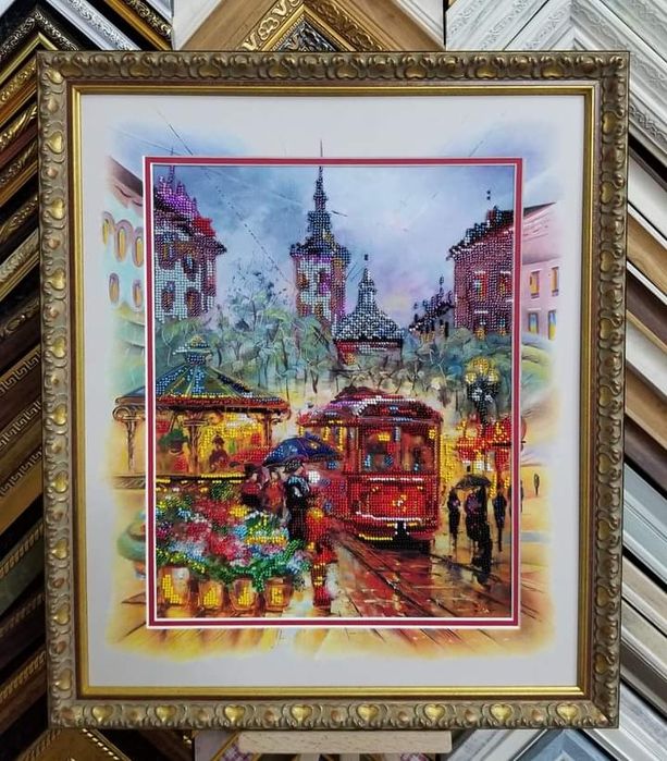 Картины вышитые бисером с  художественной дорисовкой