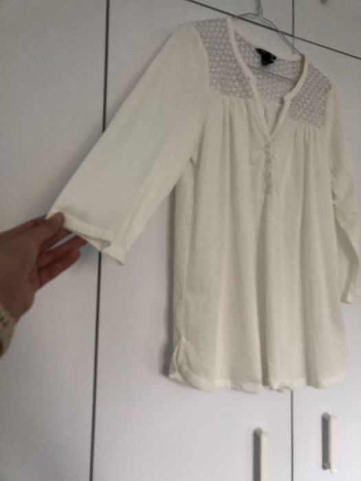 Bluzka ecru HM mama koronkowa jasna elegancka L