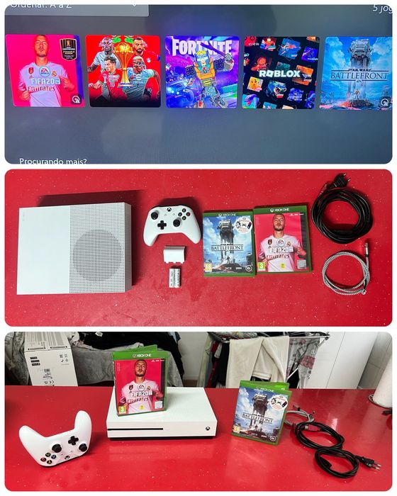Xbox One S + Comando + Jogos ( impecavel )