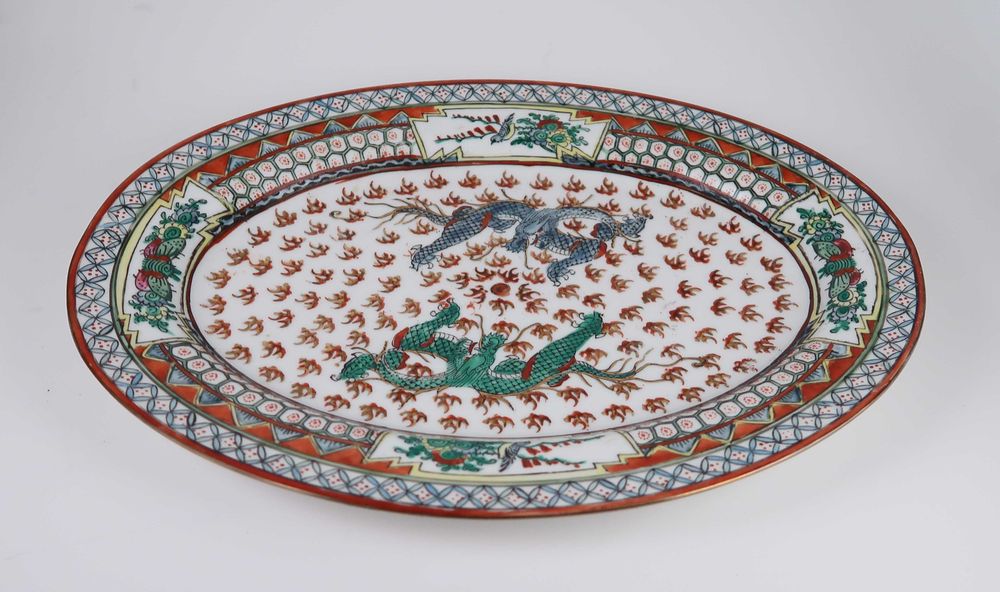 Travessa porcelana da China - Dragões