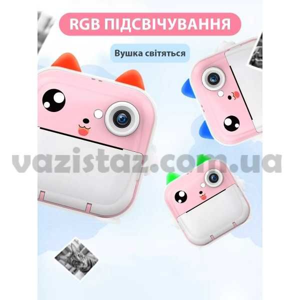 Детский фотоаппарат с мгновенной печатью Q5 - запись видео музыка игры
