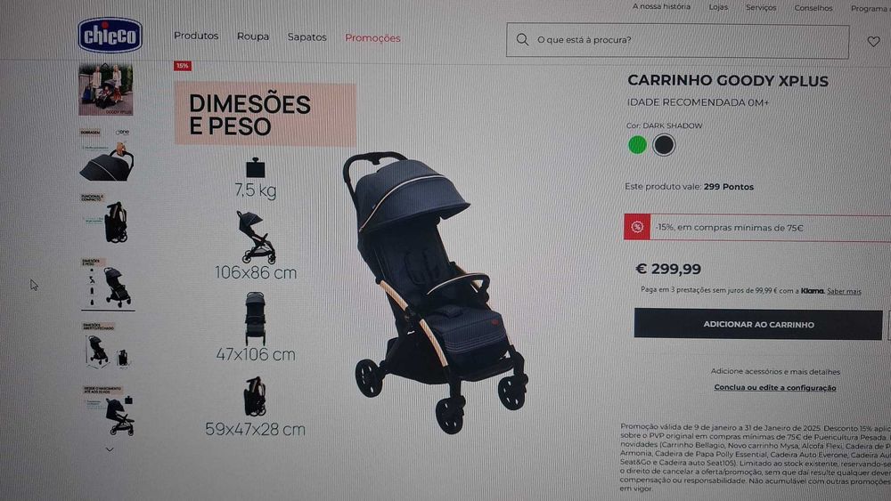 carrinho bebe chicco goody xplus