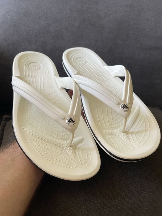 В'єтнамки тапочки Crocs Crocband Flip white р. 45-46 M11(30 см)
