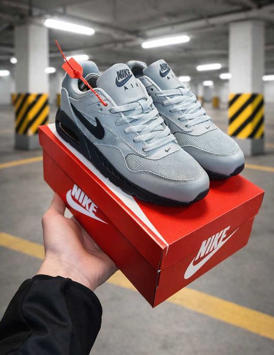 (2244) SALE Кросівки Nike Air Max сірі з чорним (43 44 45) найк