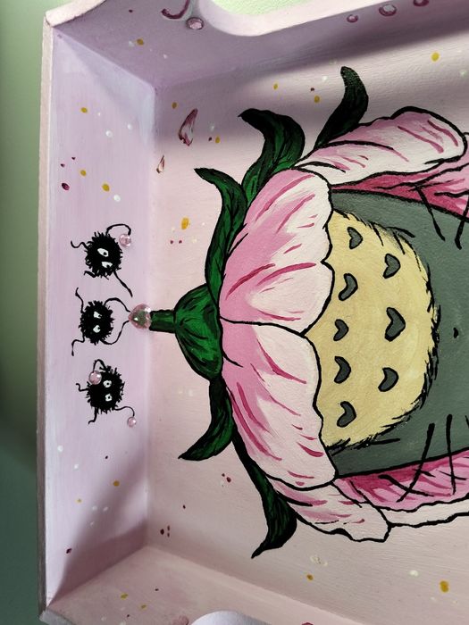 Caixa guarda jóias anime Totoro studio Ghibli pintado à mão